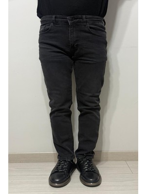 Hacker Fistan Store Erkek Füme Yüksek Bel Rahat Kesim Boru Paça Büyük Beden Jean Pantolon