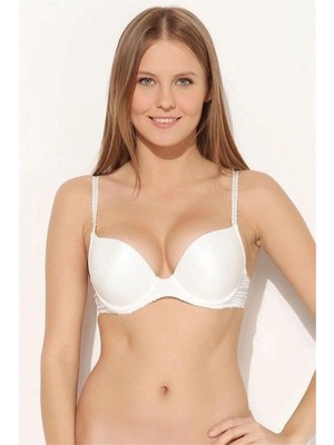 Orkide Kadın Beyaz 2 Beden Büyüten Full Push-Up Dolgulu Sihirli Destekli Sütyen Reina