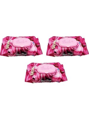 3 Paket Red Rose Islak Havlu Mendil 90 Adet Kapaklı Gül Kokulu