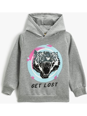 Koton Kaplan Baskılı Kapüşonlu Sweatshirt
