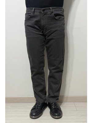 Hacker Fistan Store Erkek Füme Yüksek Bel Rahat Kesim Boru Paça Büyük Beden Jean Pantolon