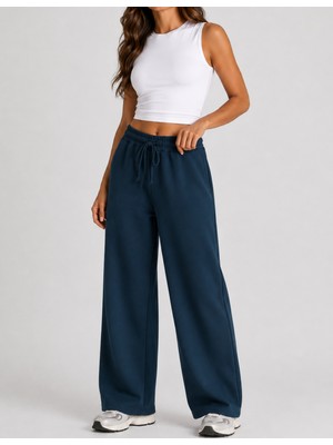 Organickid Dusty Rose Kadın Lacivert Culotte Kesim Pantolon
