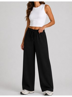 Organickid Dusty Rose Kadın Siyah Culotte Kesim Pantolon