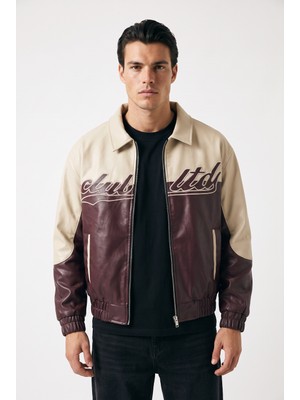 Mach Erkek Oversize Bomber Içi Kürklü Deri Ceket