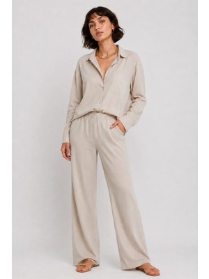 %65 Pamuklu Premium Modal Kumaş Oversize Tek Cepli Düğmeli Kadın Gömlek