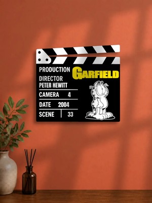 Gişe Arts Duvar Dekoru / Klaket Tablo (Siyah) - Garfield