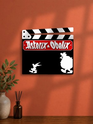 Gişe Arts Duvar Dekoru / Klaket Tablo (Siyah) - Astérix & Obélix (Asteriks ve Oburiks) Versiyon 2