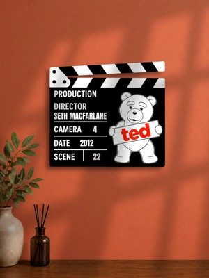 Gişe Arts Duvar Dekoru / Klaket Tablo (Siyah) - Ayı Teddy (Ted)