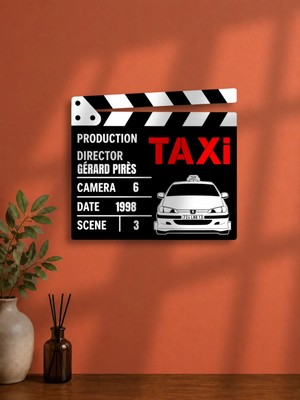 Gişe Arts Duvar Dekoru / Klaket Tablo (Siyah) - Taksi (Taxi)