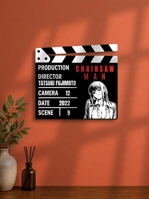 Gişe Arts Duvar Dekoru / Klaket Tablo (Siyah) - Chainsaw Man