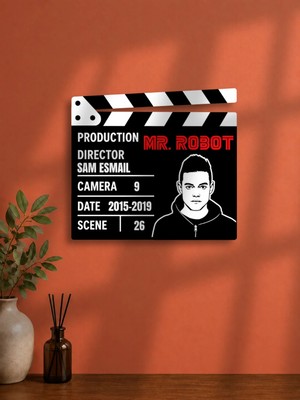 Gişe Arts Duvar Dekoru / Klaket Tablo (Siyah) - Mr. Robot