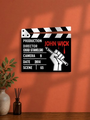 Gişe Arts Duvar Dekoru / Klaket Tablo (Siyah) - John Wick