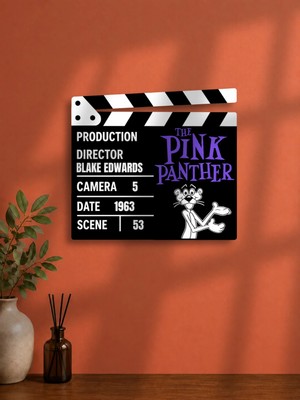 Gişe Arts Duvar Dekoru / Klaket Tablo (Siyah) - The Pink Panther (Pembe Panter)