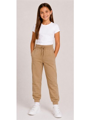 Mavimoure Unisex Çocuk Penye Pamuklu Lastikli Paça Ribanalı Okul Eşofman Alt