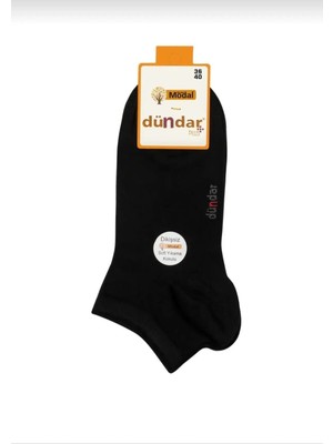 Dündar-4 Adet Dikişsiz Plus Modal Patik Çorap-Siyah-36 - 40