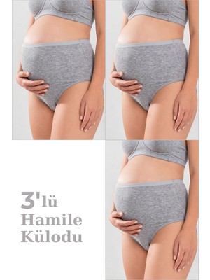 Arma Yıldız Kadın Lohusa Hamile Külodu Pamuklu Likralı Yumuşak Dokulu Esnek Kumaş 3'lü Set