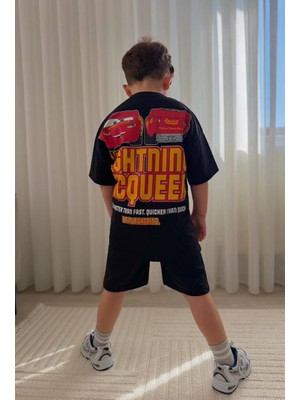 Cg Kids Şimşek Mcqueen Cars Arabalar Erkek Çocuk Tshirt&şort Alt Üst Takım Sırt Baskılı