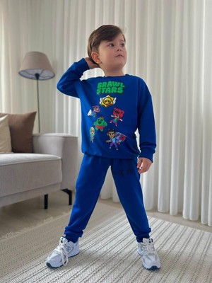 Cg Kids Brawl Stars 2 Iplik Kumaş Erkek Çocuk Alt Üst Takım Süper Kalite Sırt Baskı Detay