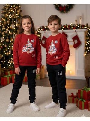 Cg Kids Kuromi Noel Temalı 3 Iplik Şardonlu Alt Üst Takım Süper Kalite Kumaş