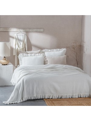 Ecocotton Dina Krem %100 Organik Pamuk Çift Kişilik Pike/yatak Örtüsü