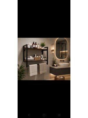 Modern Mutfak Rafı, Banyo Rafı ve Havluluk – Duvara Monte Metal Ahşap Düzenleyici