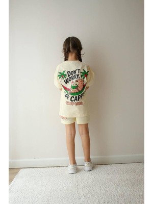 Cg Kids Capybara Kız Çocuk Alt Üst Takım Süper Kalite Sırt Baskı Detay