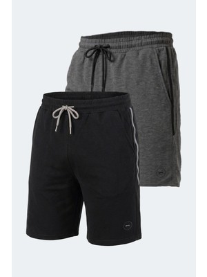 Slazenger Nolan I 2 Li Set Erkek  Siyah - Koyu Gri Şort