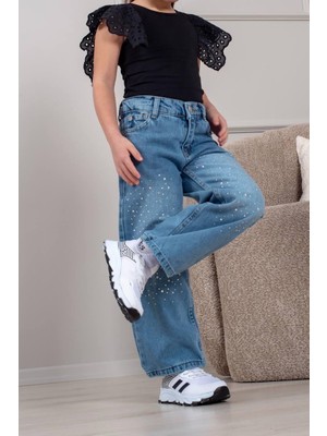 Cg Kids Taş Detaylı Kız Çocuk Jean Kot Pantolon