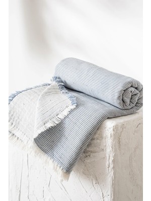 Ecocotton Melinda Lacivert %100 Organik Pamuk Müslin Bebek Yatak Örtüsü