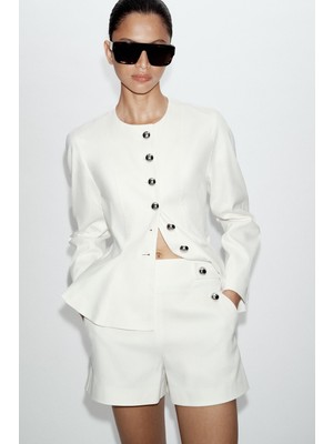Allbucks Zara, Metal Düğmeli Bermuda Şort ABZRA00143