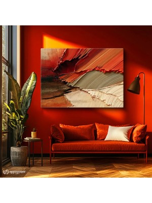 Oppanimor Yatay Kanvas Tablo Soyut Fırça Izleri Modern Sanat Tablosu Ev Ofis Duvar Dekoru