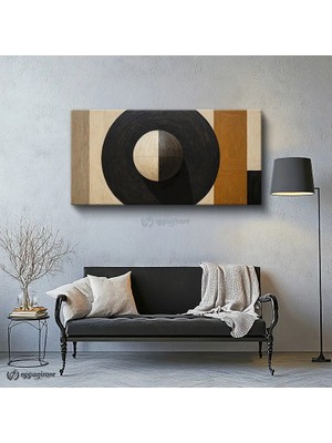 Oppanimor Yatay Panoramik Kanvas Tablo Küre Soyut Sanat Tablosu Ev Ofis Duvar Dekoru