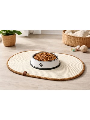 SERENALP El Işçiliği Kedi Köpek Hamster Ginepig Tavşan Beslenme Paspası Mama Altlığı Çok Amaçlı Paspas