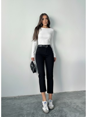 Blue Marlin Yüksek Bel Gabardin Kumaş Mom Kadın Pantolon