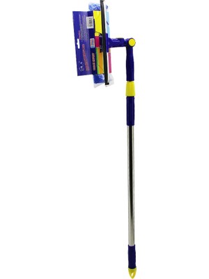 Miss Mojo Star Q 2 Başlı=camsil Çekpas - M.fiber Mop=24.5cm 360 Derece Başlık Camsil - Mop Uzayan Metal - Pls.sap= 85-133CM