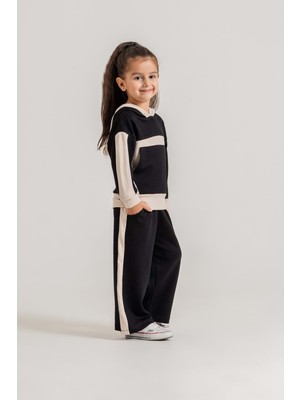 Gültekin Bebe Harby Kids Parçalı Kapşonlu Kız Penye Kumaş Ikili Takım 3-10 Yaş -BA467900560 - Siyah