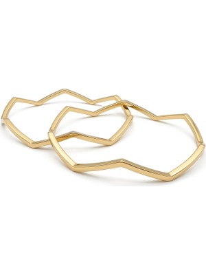 Ma Gold Renkli 2li Zikzak Ajda Bileklik