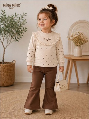 Gültekin Bebe Mina Mino Baby Puan Baskılı Roba Fistolu Kız Ikili Takım 2-5 Yaş -BA464249270 - Kahverengi