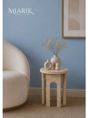 Miarik Design Yank - Traverten Yan Sehpa