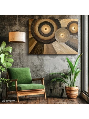 Oppanimor Yatay Kanvas Tablo Dairesel Soyut Formlar Modern Sanat Tablosu Ev Ofis Duvar Dekoru