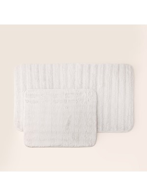 Evidea Soft Rems Rabbit Post 2'li Banyo Paspası - Bej - 50X60 cm + 60X100 cm