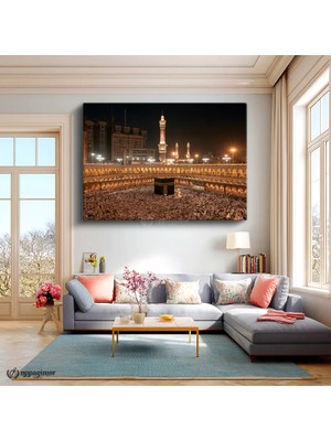 Oppanimor Yatay Kanvas Tablo Kabe Mescid-I Haram Dini Tablo Ev Ofis Duvar Dekoru