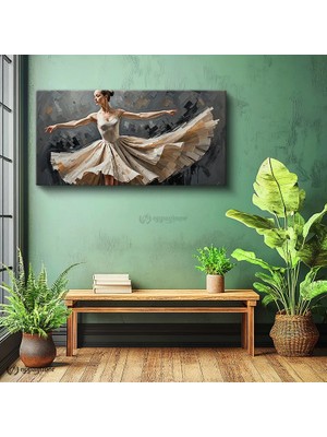 Oppanimor Yatay Panoramik Kanvas Tablo Bale Dansçısı Figürü Sanat Tablosu Ev Ofis Duvar Dekoru