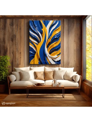 Oppanimor Dikey Kanvas Tablo Soyut Fırça Izleri Modern Sanat Tablosu Ev Ofis Duvar Dekoru