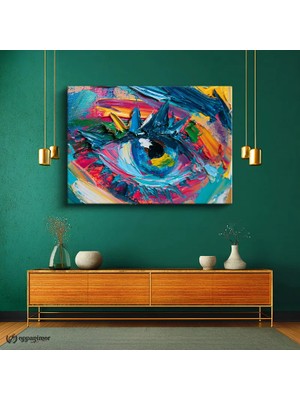 Oppanimor Yatay Kanvas Tablo Göz Soyut Sanat Tablosu Ev Ofis Duvar Dekoru