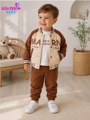 Gültekin Bebe Donino Baby Marn Erkek Ceketli Erkek Üçlü Takım 9-24 Aylık -BA464085426 - Kahverengi