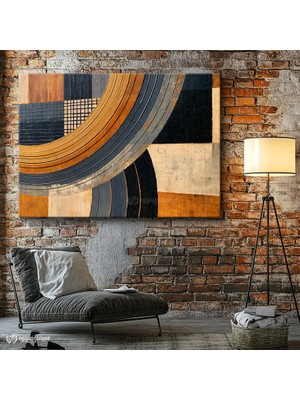 Oppanimor Yatay Kanvas Tablo Geometrik Soyut Sanat Tablosu Ev Ofis Duvar Dekoru