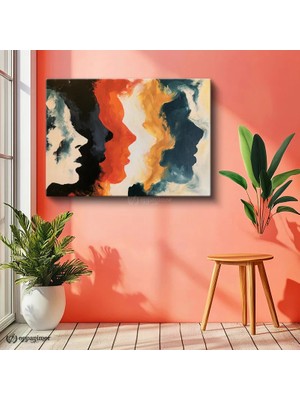 Oppanimor Yatay Kanvas Tablo Soyut Insan Siluetleri Sanat Tablosu Ev Ofis Duvar Dekoru