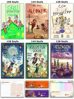 İlk Genç Timaş Hiç Fena Değil - Gizli Dedektifler Okulu - Külüstür Çocuk - Ali Nazik - Hegzagon - Çok Şık Hayaller Set 6 Kitap