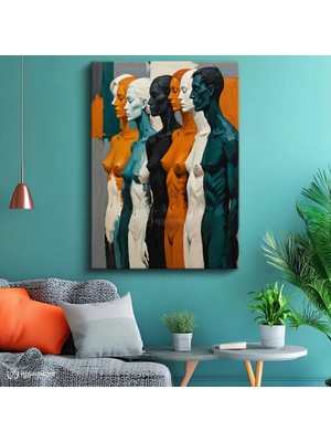 Oppanimor Dikey Kanvas Tablo Insan Figürleri Modern Soyut Sanat Tablosu Ev Ofis Duvar Dekoru